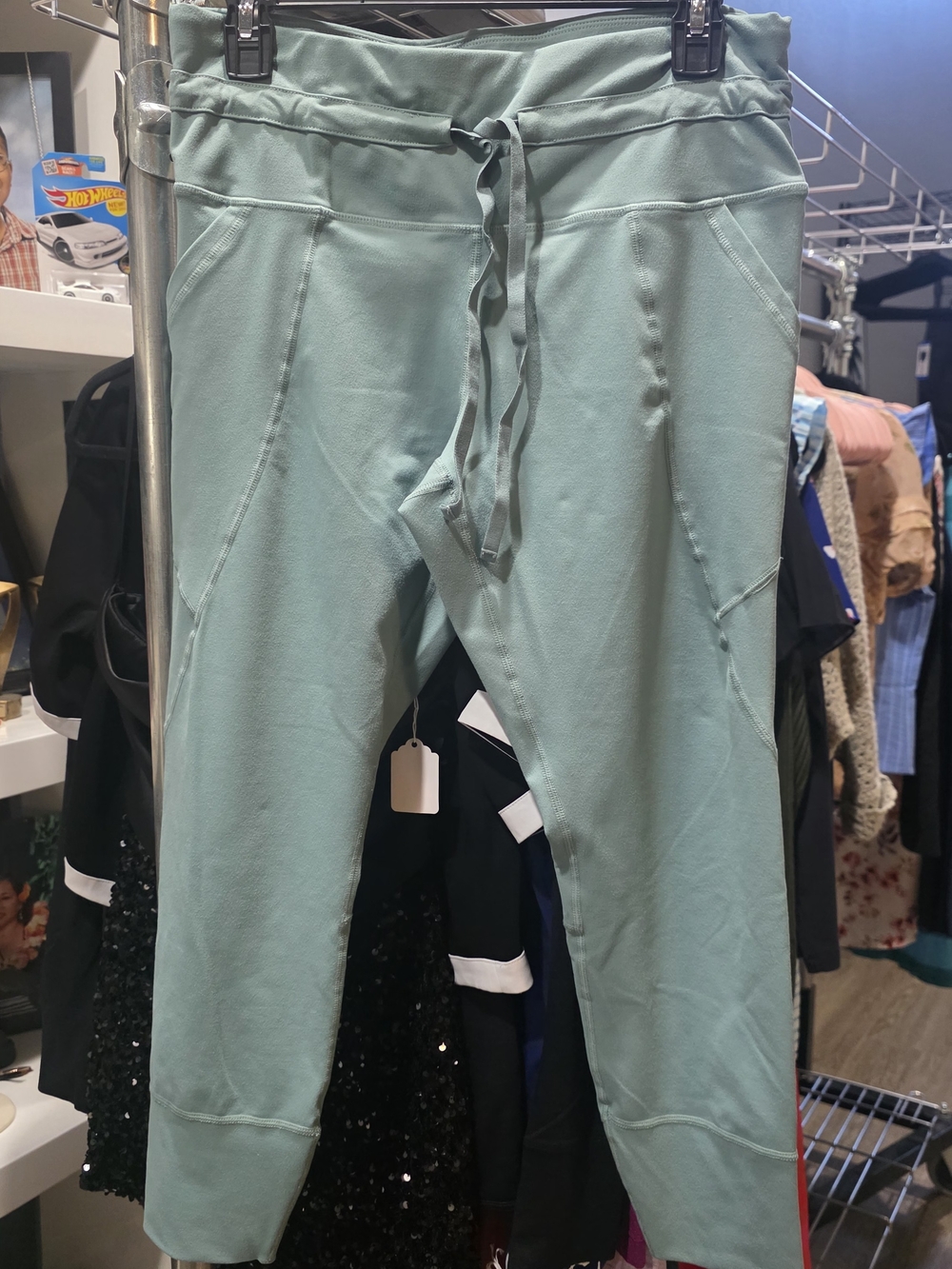 Avia Sage Green Activewear Jogger Pants Drawstring Pockets Size L 12-14